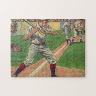 Vintage Baseball Game Artwork (1909) Jigsaw Puzzle