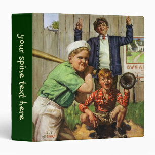 Vintage Baseball Game, Children Boys Sports Player 3 Ring Binder