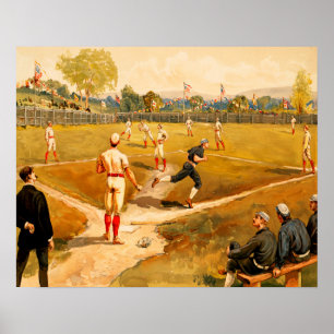 Vintage Baseball Game Poster