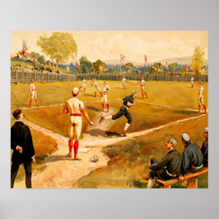 Vintage Baseball Poster Sports Posters Baseball Wall Art 