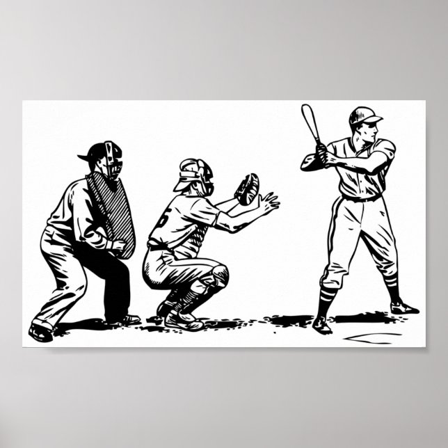 Vintage Baseball Graphic Poster (Front)