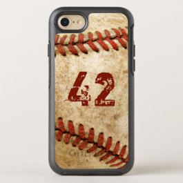 Vintage Baseball Grunge Look with Your Number OtterBox Symmetry iPhone 7 Case