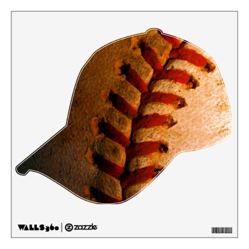 Vintage Baseball Hat  Ball Wall Decal