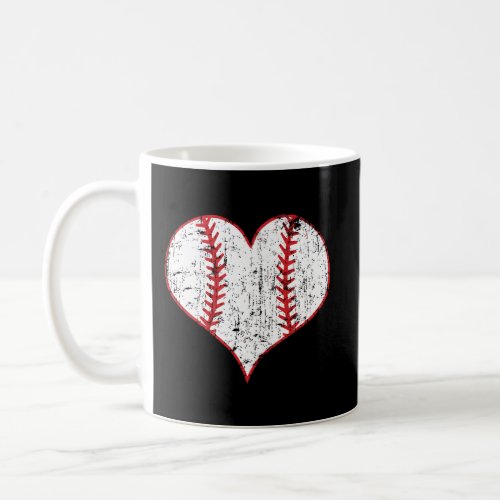 Vintage Baseball Heart Laces Love Baseball Lover M Coffee Mug