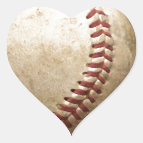 Vintage Baseball Heart Sticker