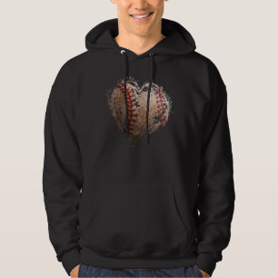 Vintage Baseball Heart Valentine's Day Boys Girls  Hoodie