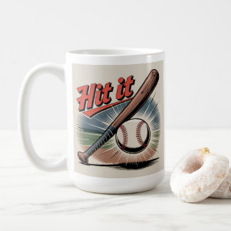 Vintage Baseball "Hit It" Retro Sports Coffee Mug
