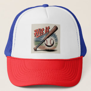 Vintage Baseball "Hit It" Retro Sports Trucker Hat