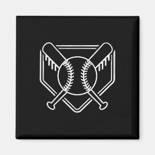 Vintage Baseball Home Plate Boys Baseball Bat Base Magnet