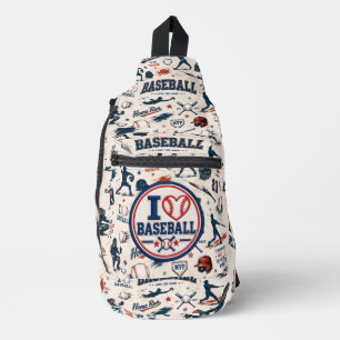 Vintage Baseball Home Run & Baseball Lover Design Sling Bag