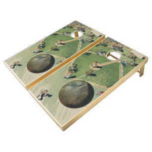 Vintage Baseball Home Run Cornhole Set