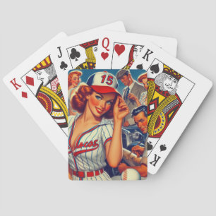Vintage Baseball Illustration Poker Cards