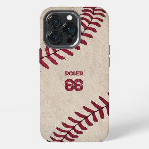 Vintage Baseball Initials Rustic Name Number Retro iPhone 13 Pro Case