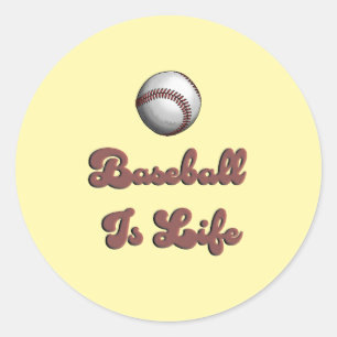 Vintage Baseball Is Life Retro Script Athletic Ill Classic Round Sticker