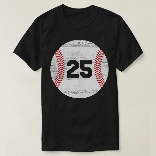 Vintage Baseball Jersey Number 25  T-Shirt (Design Front)