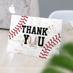 Vintage Baseball Lace Sports Theme Thank You