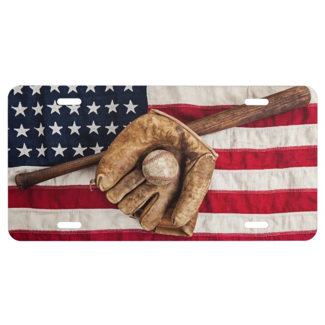 Vintage Baseball License Plate (Front)