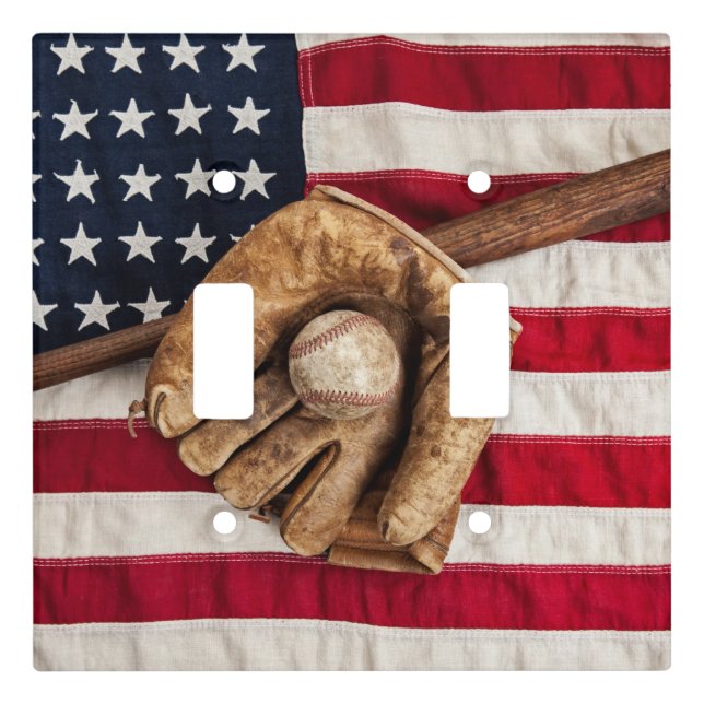 Vintage Baseball Light Switch Cover (Front)