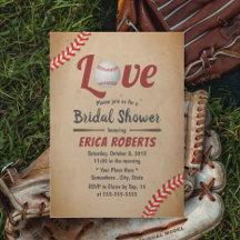 Vintage Baseball Love Sports Theme Bridal Shower
