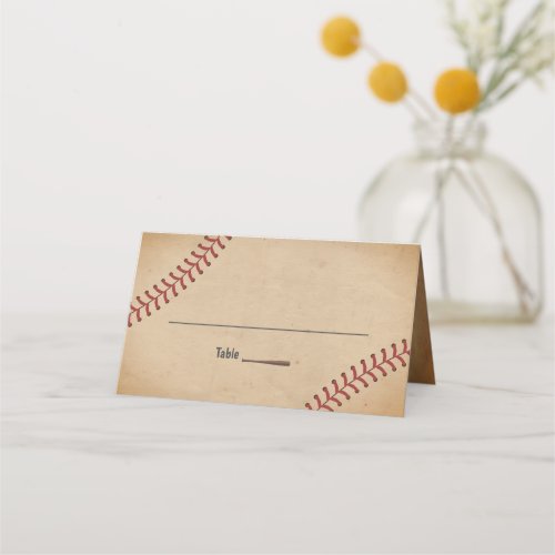 Vintage Baseball Love Sports Theme Wedding Place Card