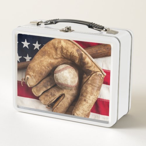 Vintage Baseball Metal Lunch Box