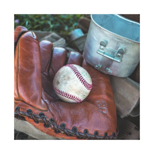 Vintage Baseball Mit and Ball Baseball  Glove Amer Canvas Print