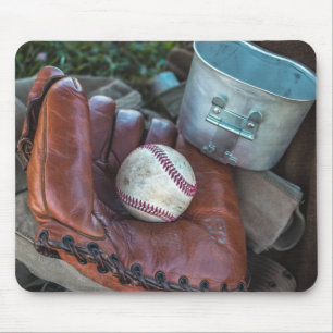 Vintage Baseball Mit and Ball Baseball  Glove Amer Mouse Pad