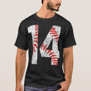 Vintage Baseball Mom 14 Jersey Baseball Favorite P T-Shirt