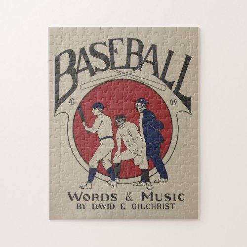 Vintage Baseball Musical Composition Cover Jigsaw Puzzle