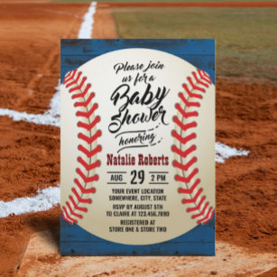 Atlanta Braves Baby Shower Baseball Ticket Invitation i