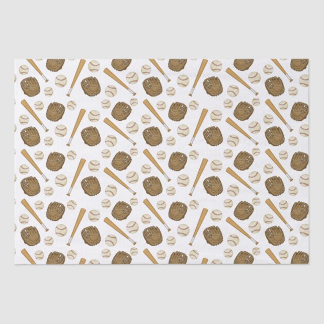 Vintage Baseball Nostalgic Sports Themed Tissue Paper (Front)