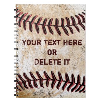 Vintage Baseball Notebooks Personalized Your Text by YourSportsGifts at Zazzle