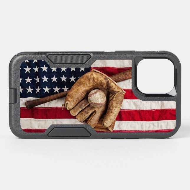 Vintage Baseball Otterbox iPhone Case (Back Horizontal)