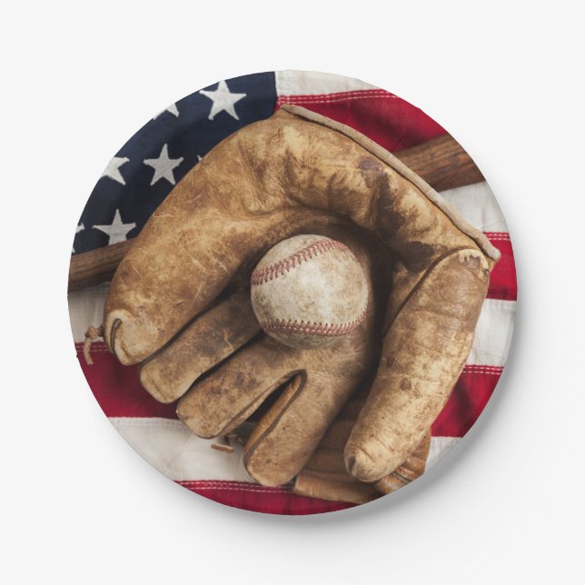 Vintage Baseball Paper Plates (Front)