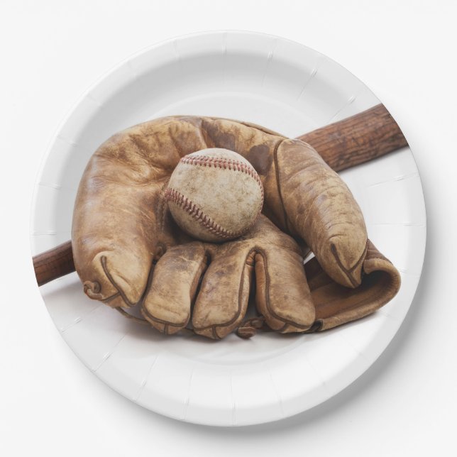 Vintage Baseball Paper Plates (Front)