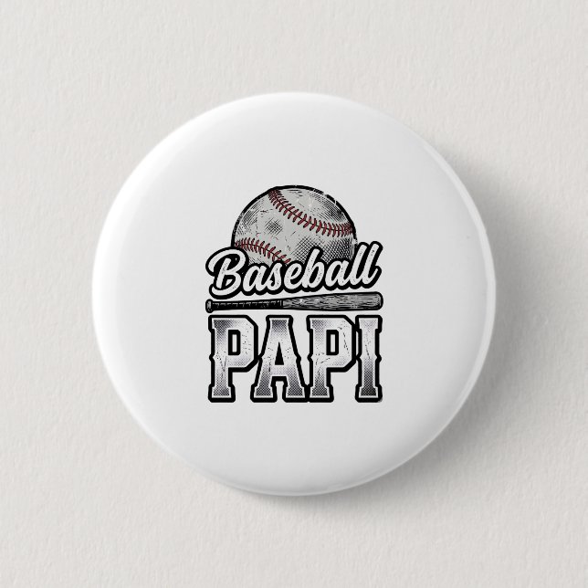 Vintage Baseball Papi Distressed Dad Shirt Design_ Button (Front)