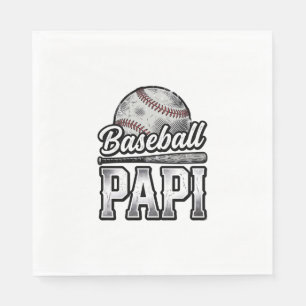 Vintage Baseball Papi Distressed Dad Shirt Design_ Napkins