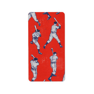 Vintage Baseball pattern Label