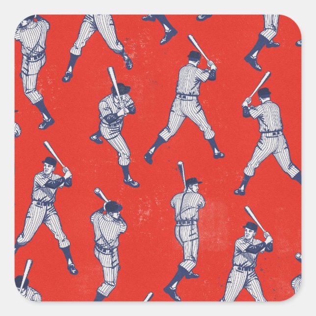 Vintage Baseball pattern Square Sticker (Front)