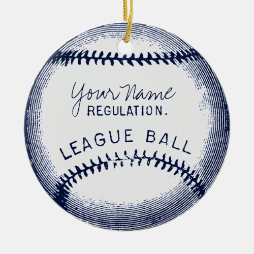 Vintage Baseball personalized ball Ceramic Ornament