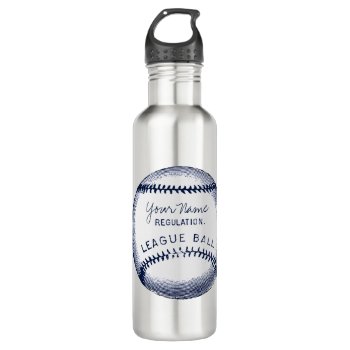 Vintage Baseball  Personalized Ball Water Bottle by JoyMerrymanStore at Zazzle