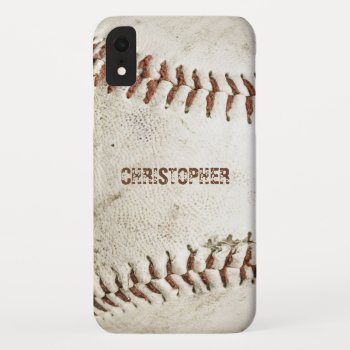 Vintage Baseball Personalized Iphone Xr Case by ovenbirddesigns at Zazzle