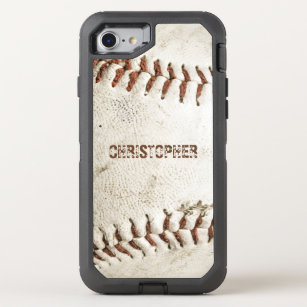 Vintage Baseball Personalized OtterBox Defender iPhone SE/8/7 Case