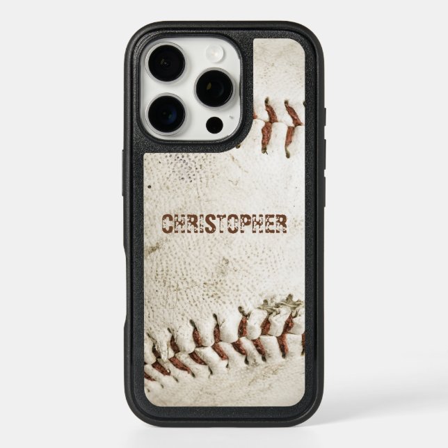 Vintage Baseball Personalized Otterbox iPhone Case (Back)