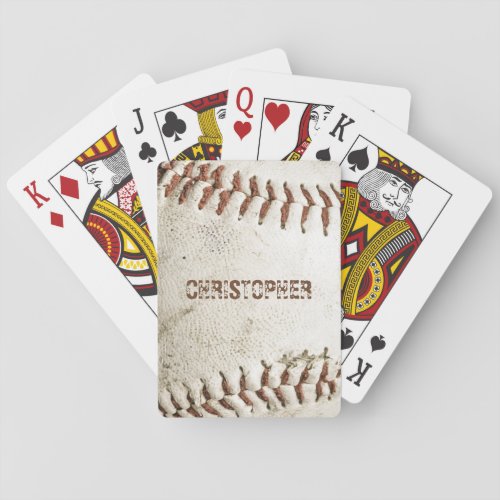 Vintage Baseball Personalized Poker Cards