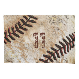 Vintage Baseball Pillow Case, Your Jersey Number Pillowcase