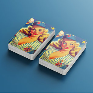 Vintage Baseball Pin-up Poker Cards