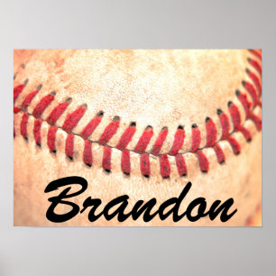 Vintage Baseball Player Custom Text Poster