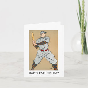 Vintage Baseball Player Happy Father's Day Card