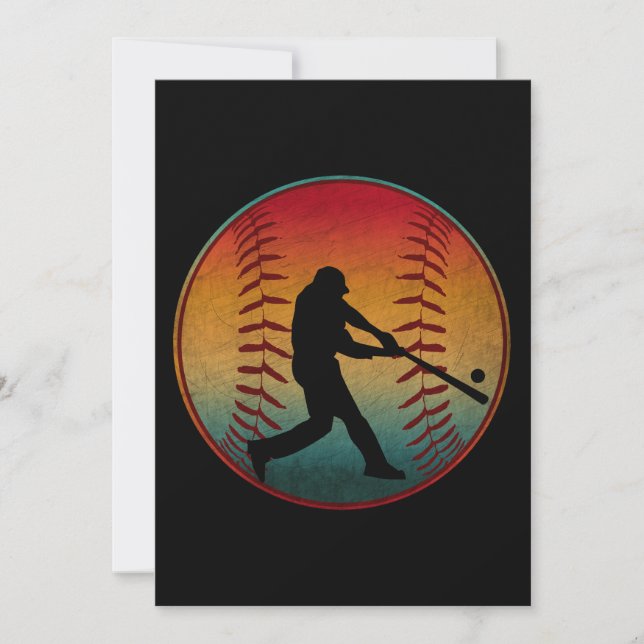 Vintage Baseball Player Invitation (Front)